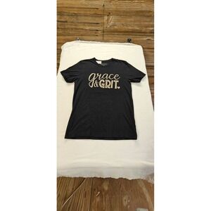 Lulu Mac Grace & Grit Graphic Tee Charcoal Heather Gray Western T-Shirt Medium